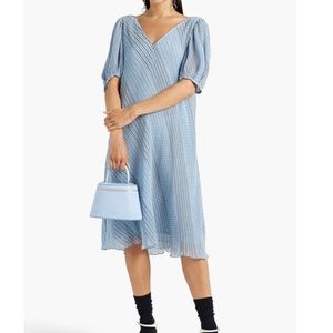 Ganni Pleated Georgette Midi Dress